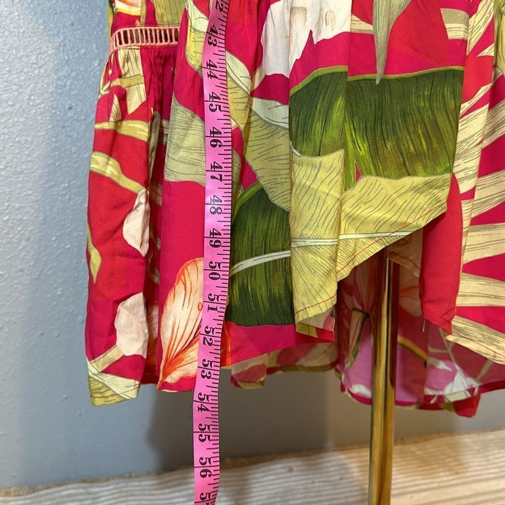 Powder women’s tropical dark rose color wrap dress size S - Picture 5 of 13